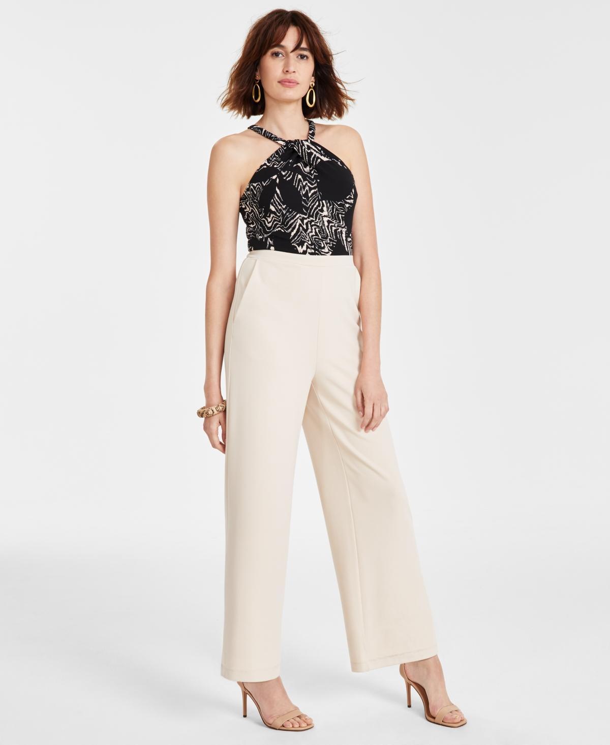 Rachel Rachel Roy Womens Printed Halter Wide-Leg Jumpsuit Product Image