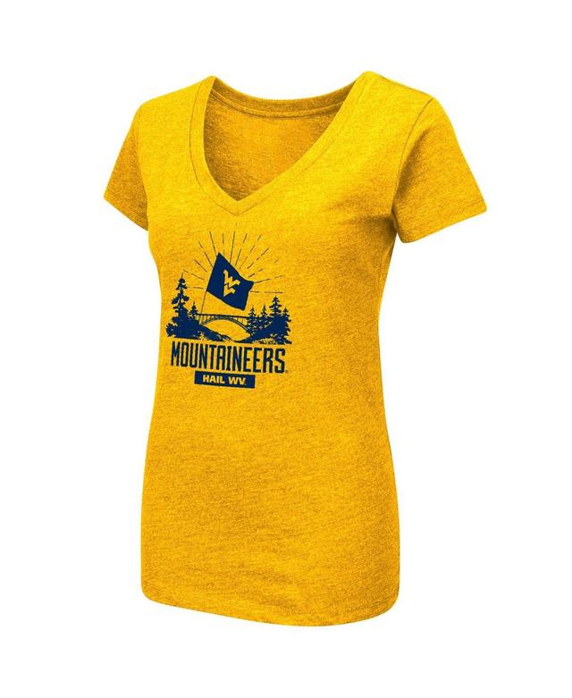 Womens Colosseum Navy West Virginia Mountaineers Fan V-Neck T-shirt Product Image