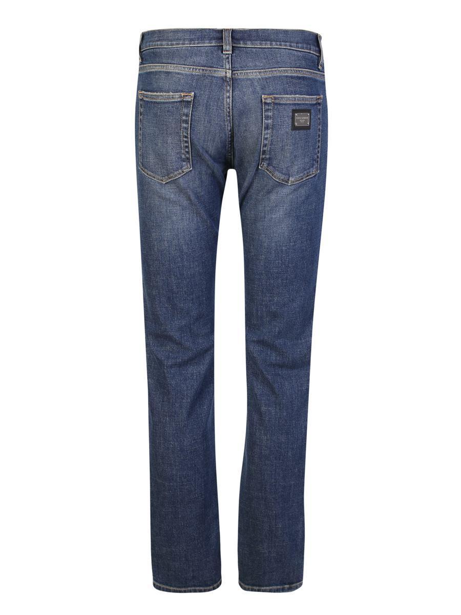 Logo Plaque Straight-leg Jeans In Blue Product Image