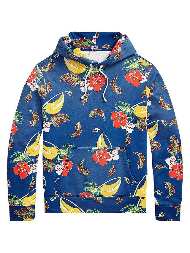 Polo Ralph Lauren Sailboat-Floral Fleece Hoodie (Blu Mult) Men's Sweatshirt Product Image