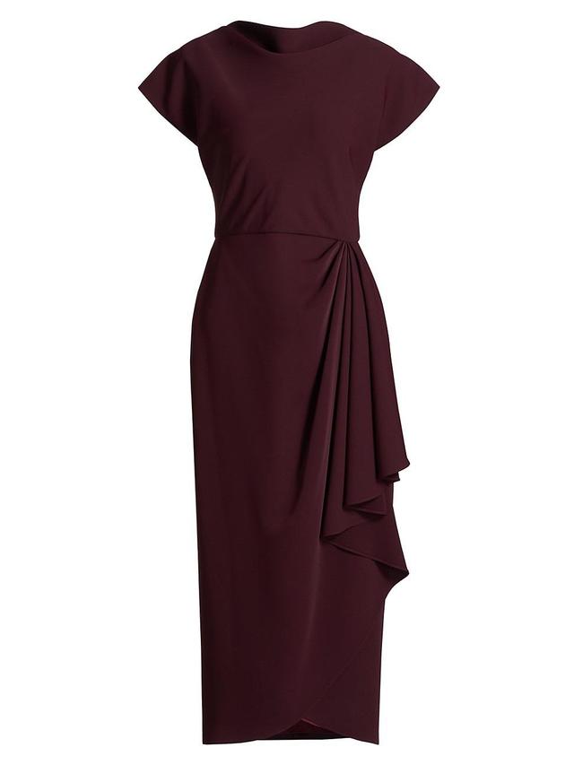 Womens Draped Crepe Cocktail Dress Product Image