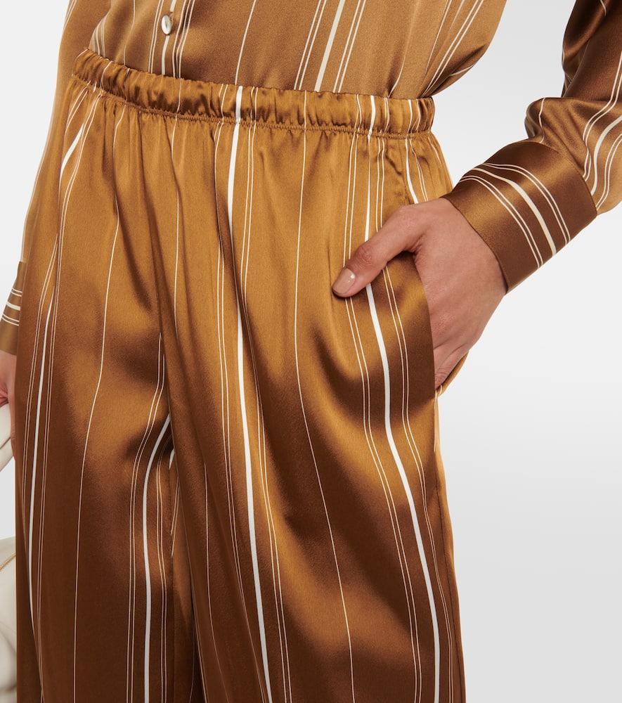 Multi-stripe Satin Pull-on Pants In Nile Product Image