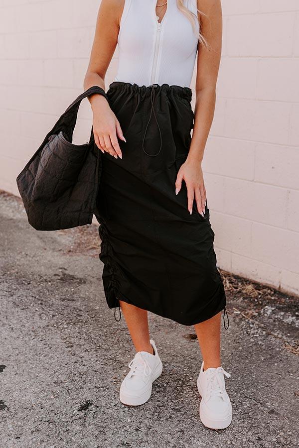 Cool Energy Cargo Midi Skirt in Black Product Image