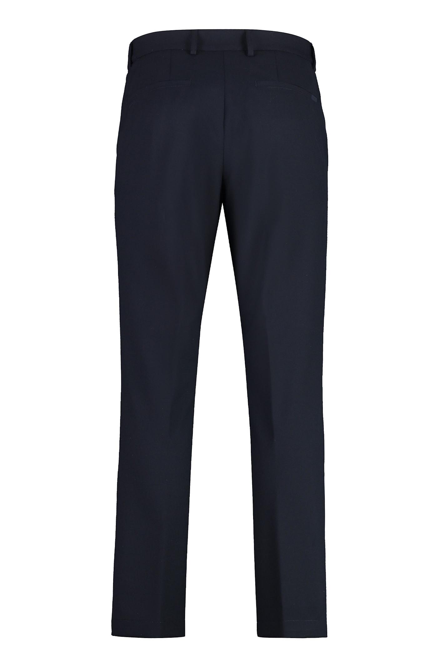 Stretch Viscose Trousers In Blue Product Image