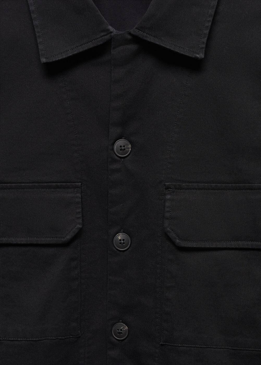 Mango Mens Stretch Cotton Pockets Detail Overshirt Product Image