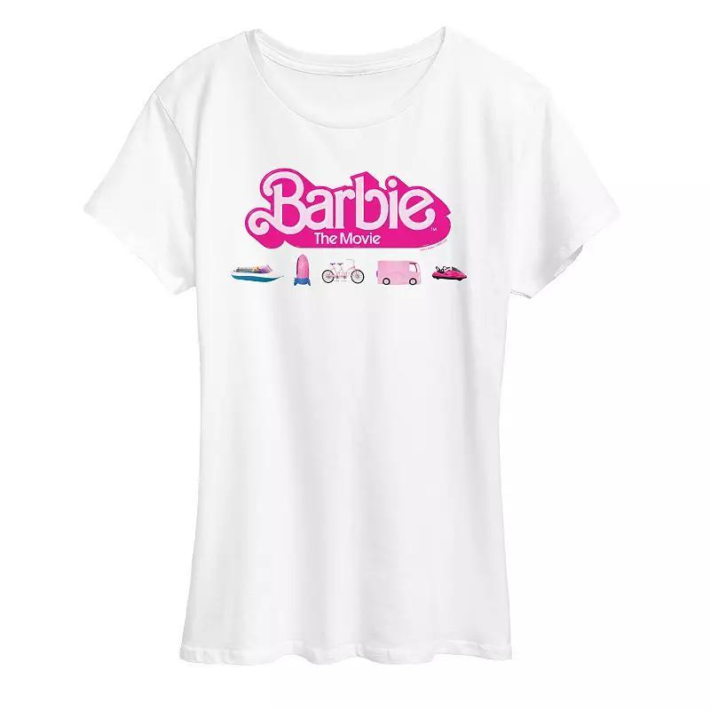 Missy Plus Barbie The Movie Transportation Vehicles Graphic Tee, Womens Product Image