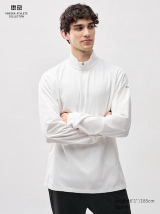 Mens Dry-Ex Uv Protection Half-Zip T-Shirt White Small UNIQLO US Product Image