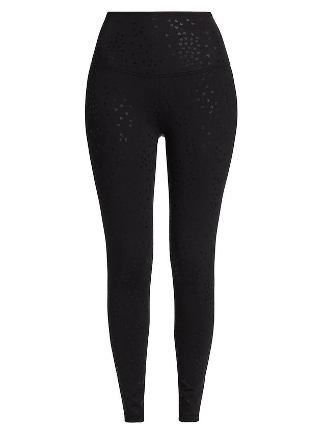 Womens High-Waisted Foil Heart Leggings Product Image