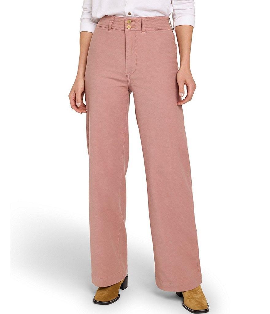 Faherty Stretch Terry Harbor High Waist Wide Leg Pants Product Image