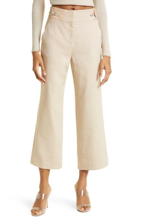 Veronica Beard Aubrie Flare Crop Linen Blend Pants Product Image