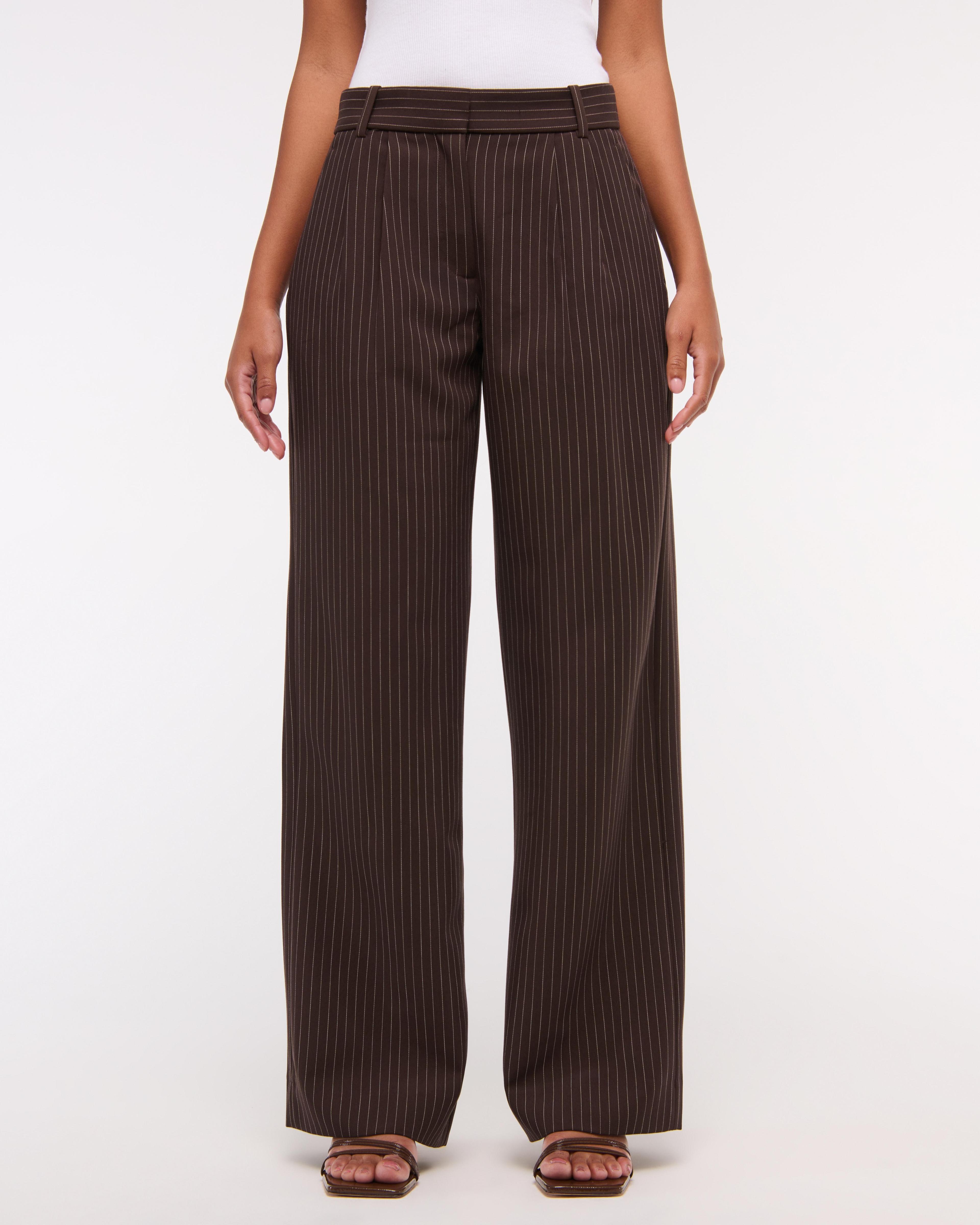 Curve Love A&F Sloane Low Rise Tailored Wide Leg Pant Product Image