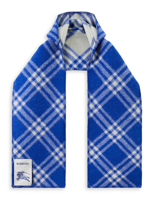 Womens Check Knight Wool Scarf Product Image