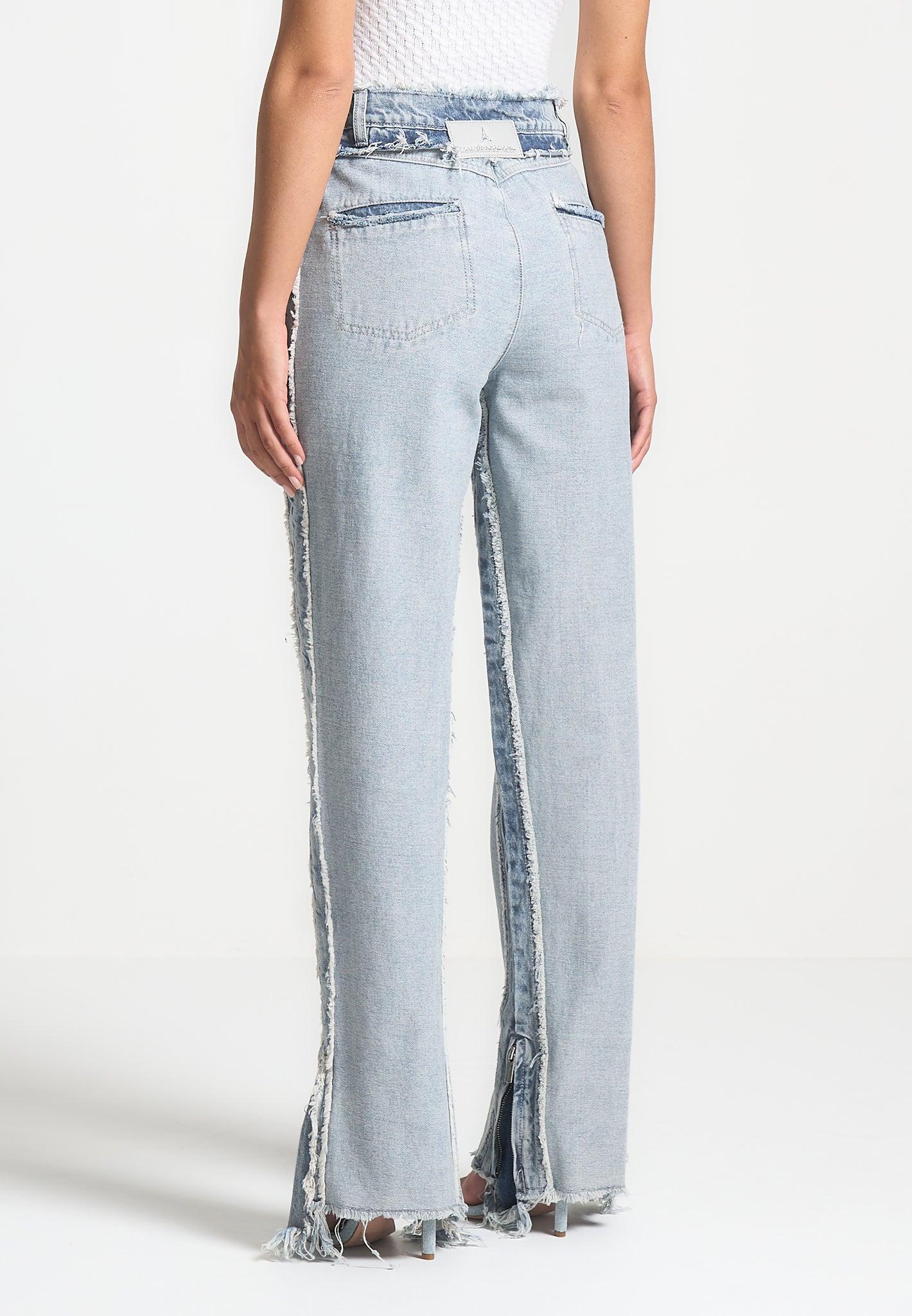 Distressed Mom Jeans - Mid Blue Female Product Image