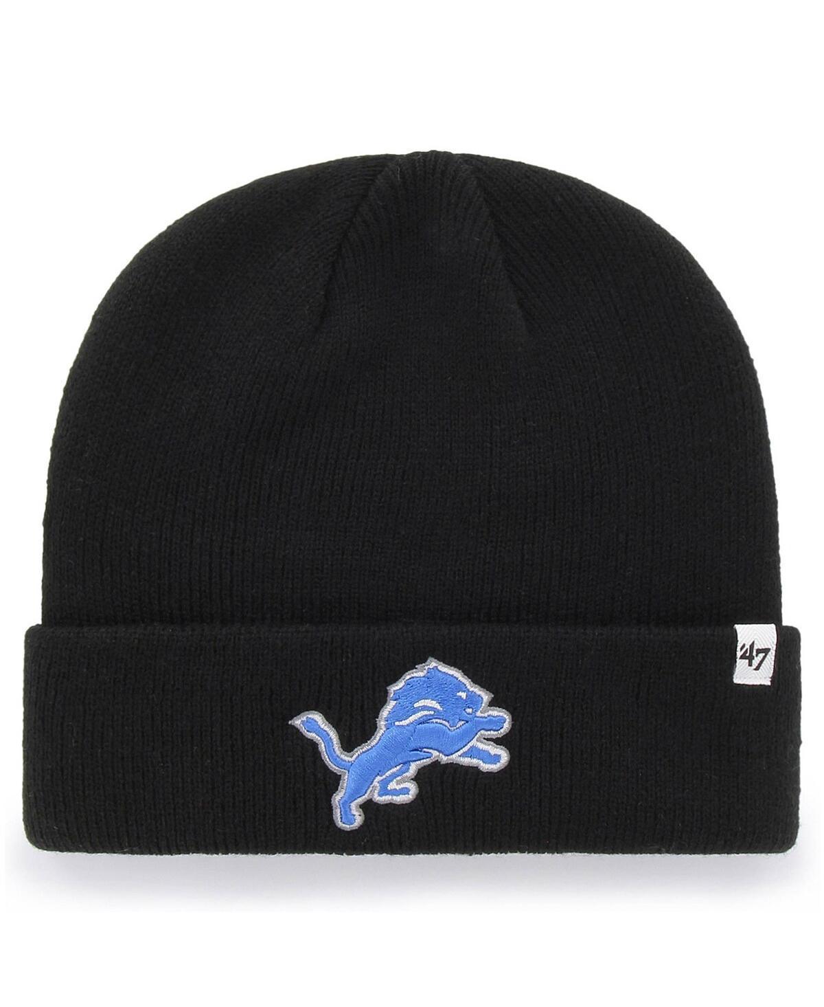 Mens 47 Black Detroit Lions Secondary Basic Cuffed Knit Hat Product Image