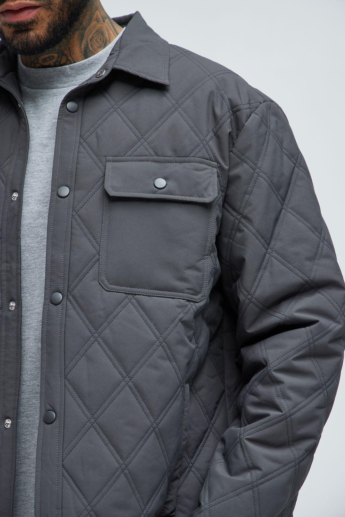 Auburn Quilted Shirt Jacket - Charcoal Product Image