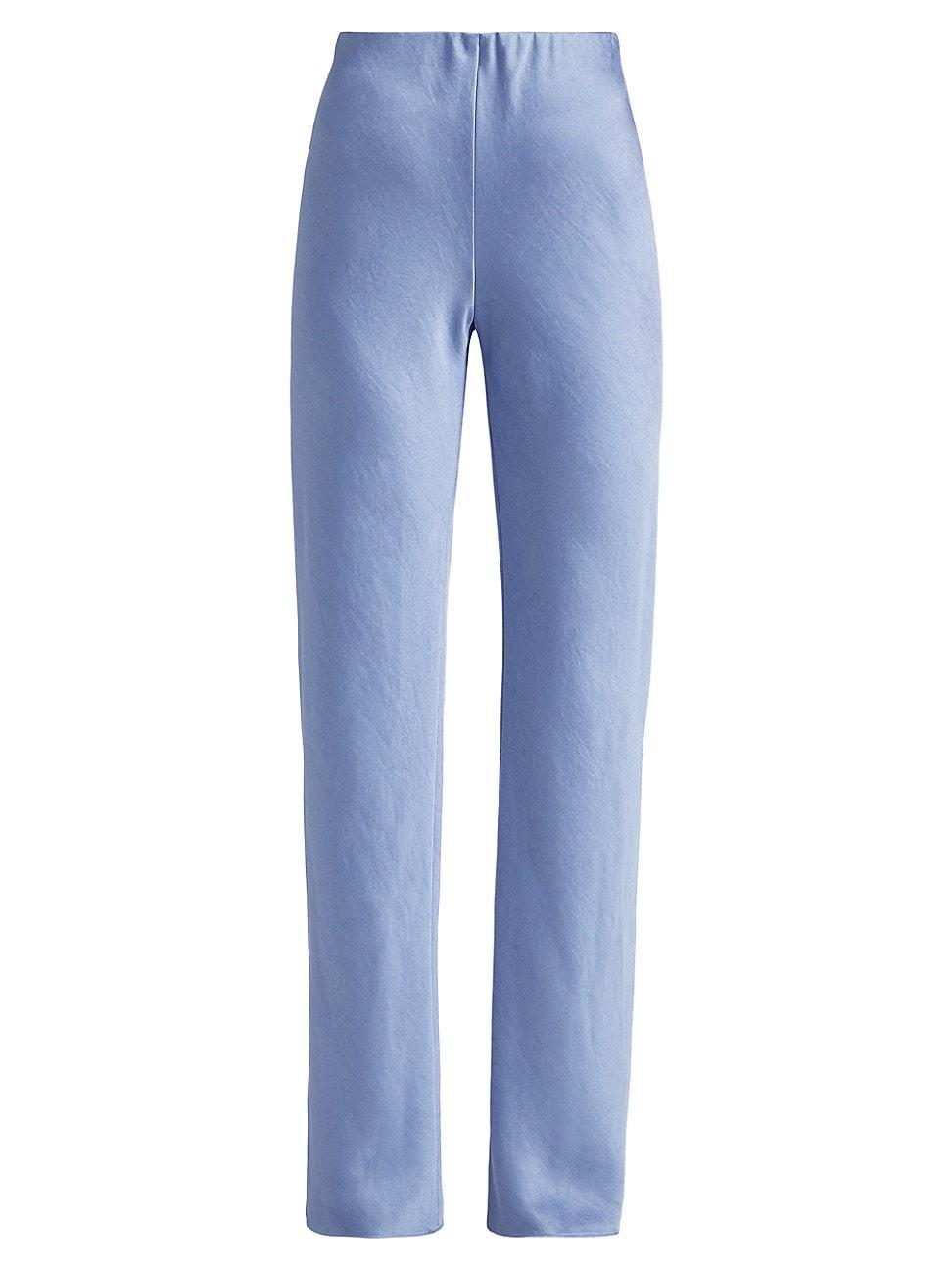 Womens Fluid Bias-Cut Satin High-Rise Trousers Product Image