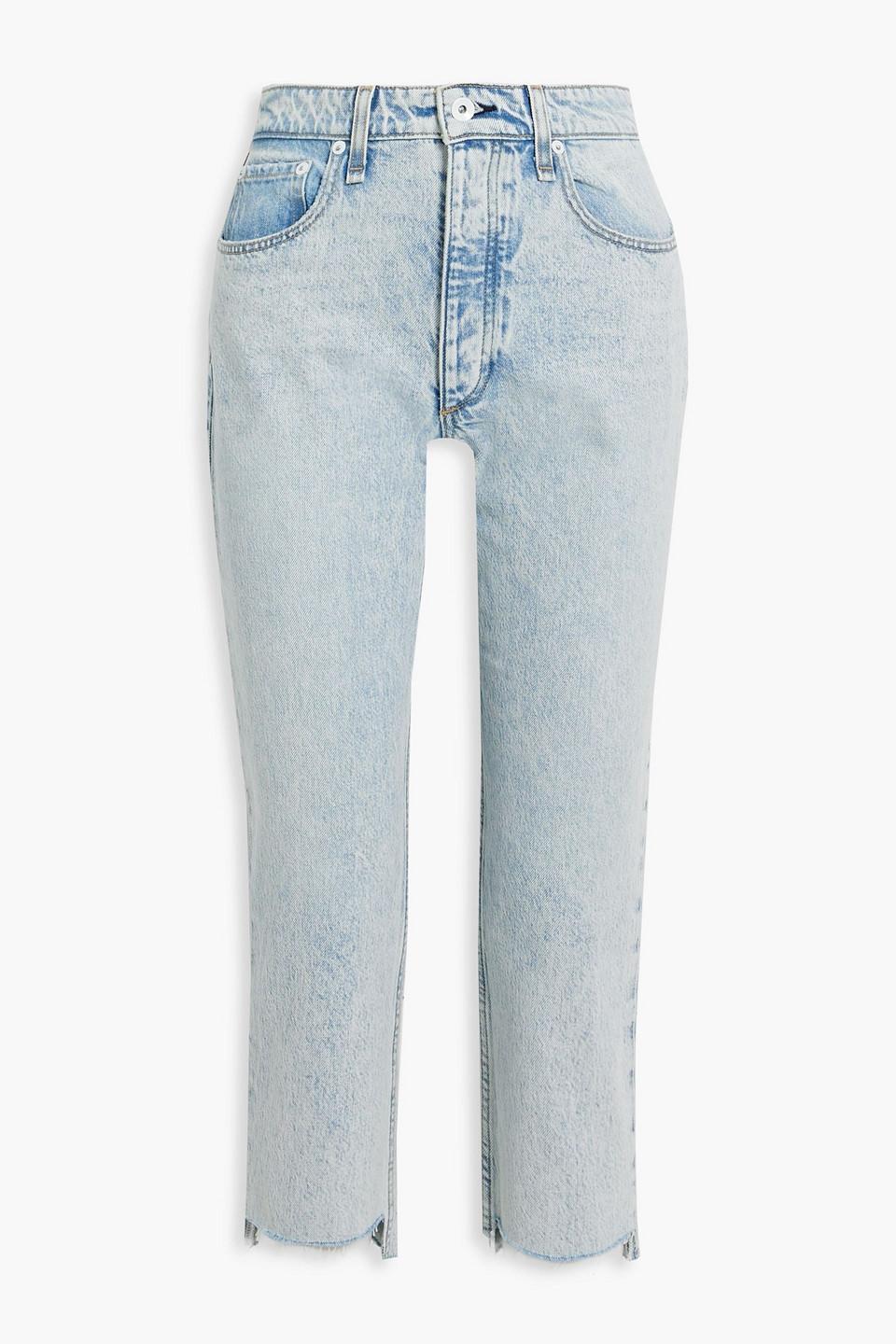 Nina Cropped Faded High-rise Slim-leg Jeans In Blue Product Image