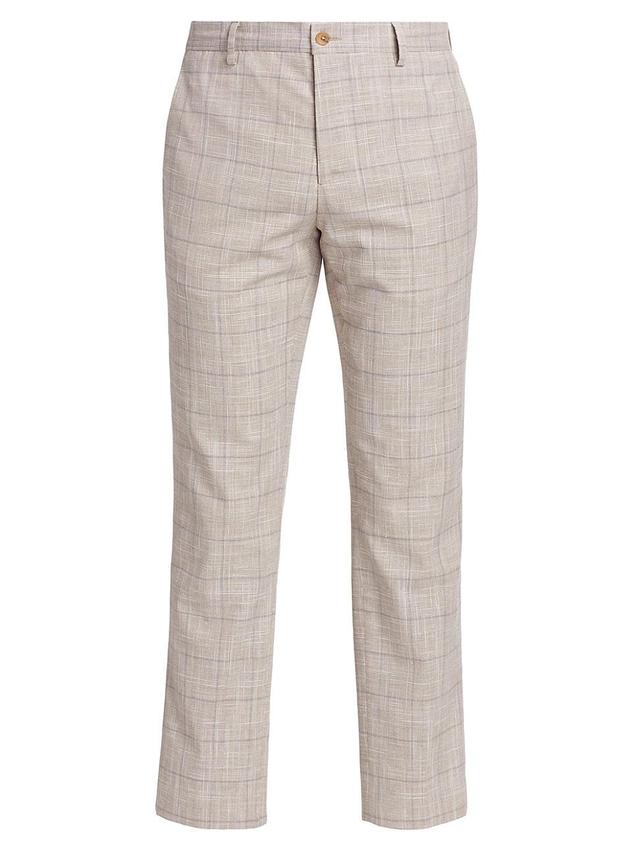 Mens COLLECTION Plaid Cotton-Blend Trousers Product Image