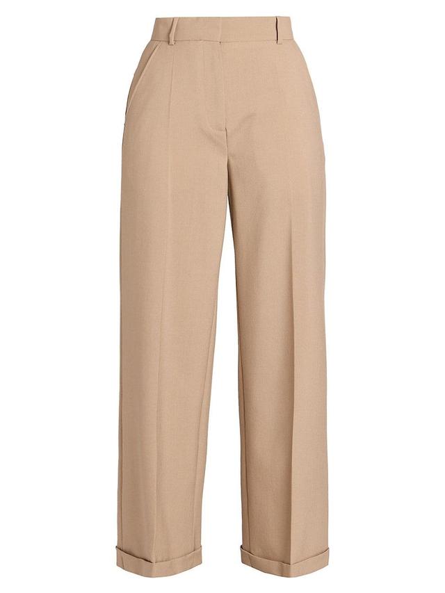 Womens Tailored Wide-Leg Wool Pants Product Image