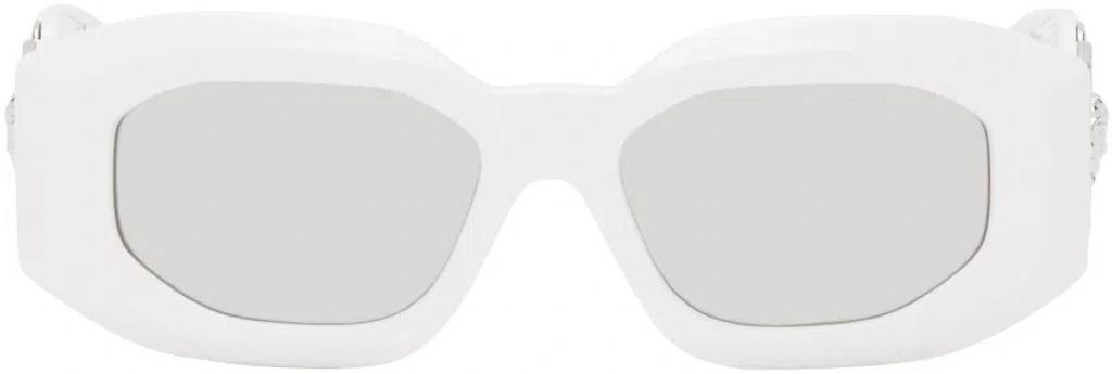 VERSACE White Maxi Medusa Biggie Sunglasses In 314/6g Product Image