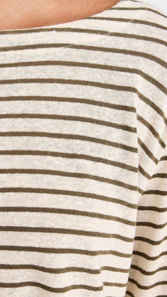 Stateside Linen Cotton Jersey Cropped Boat Neck Tee | Shopbop Product Image