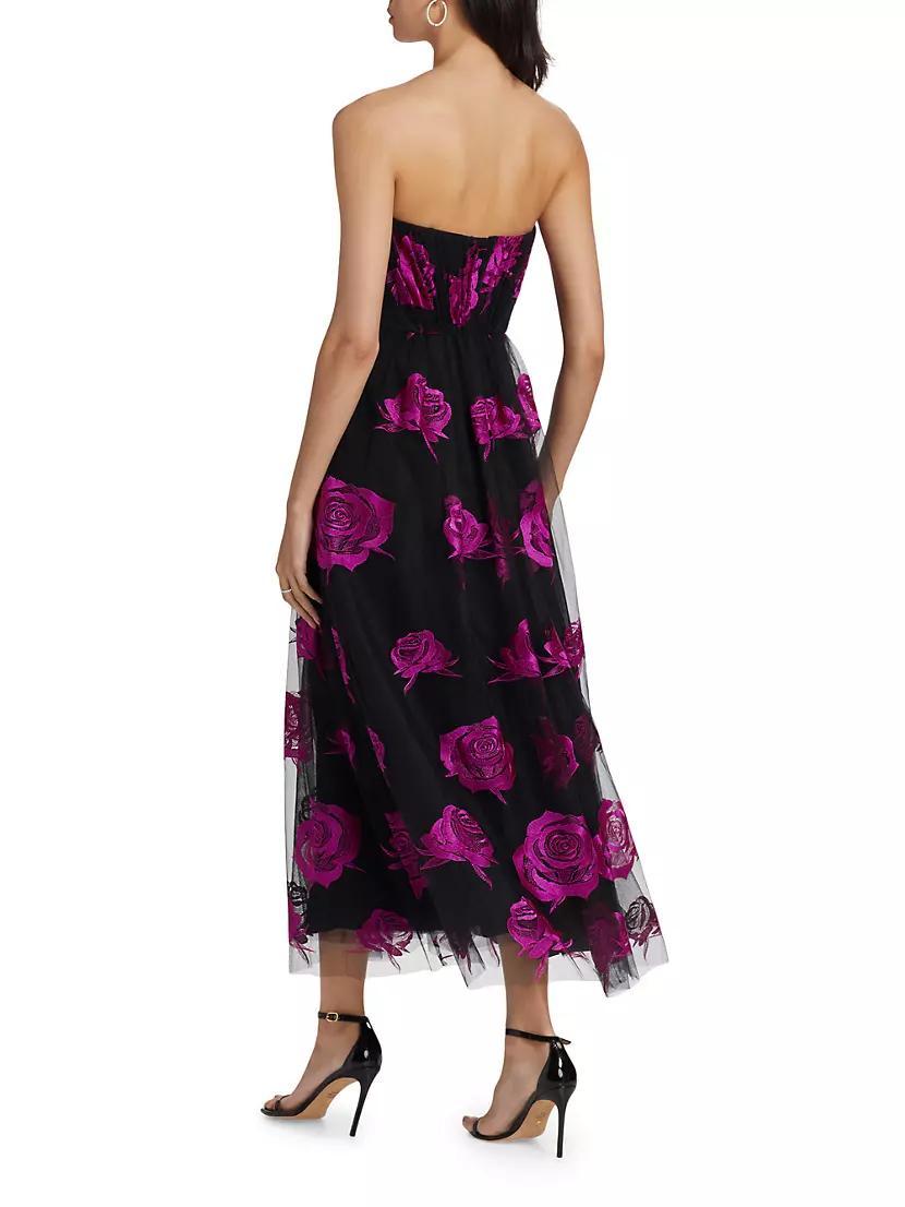 Perle Floral Tulle Strapless Maxi Dress Product Image