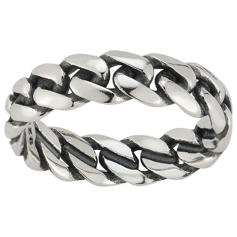 Sunkissed Sterling Sterling Silver Oxidized Curb Ring, Womens White Product Image