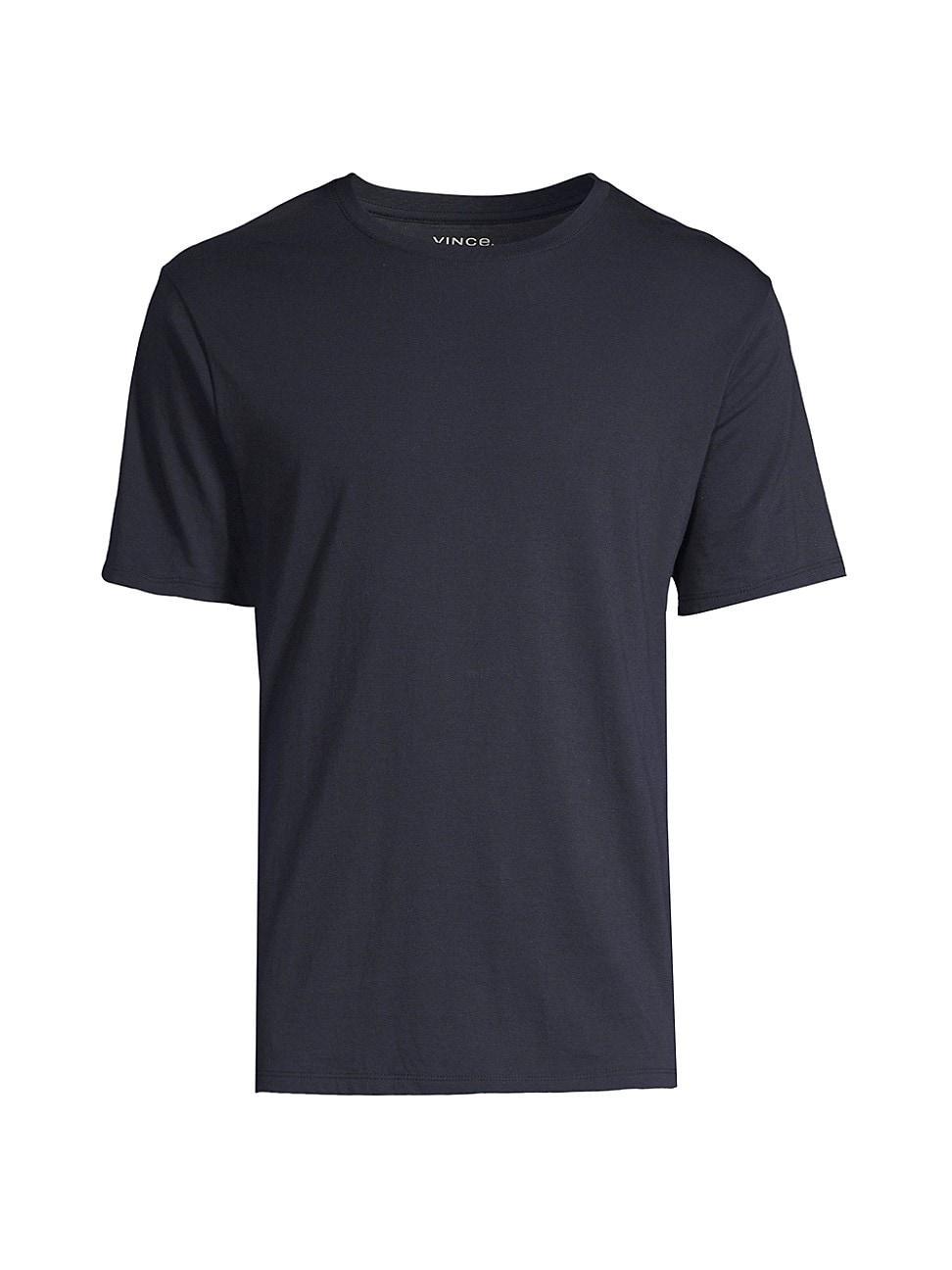 Vince Short Sleeve Pima Cotton Crew Neck Shirt (Heather Carbon) Men's Short Sleeve Pullover Product Image