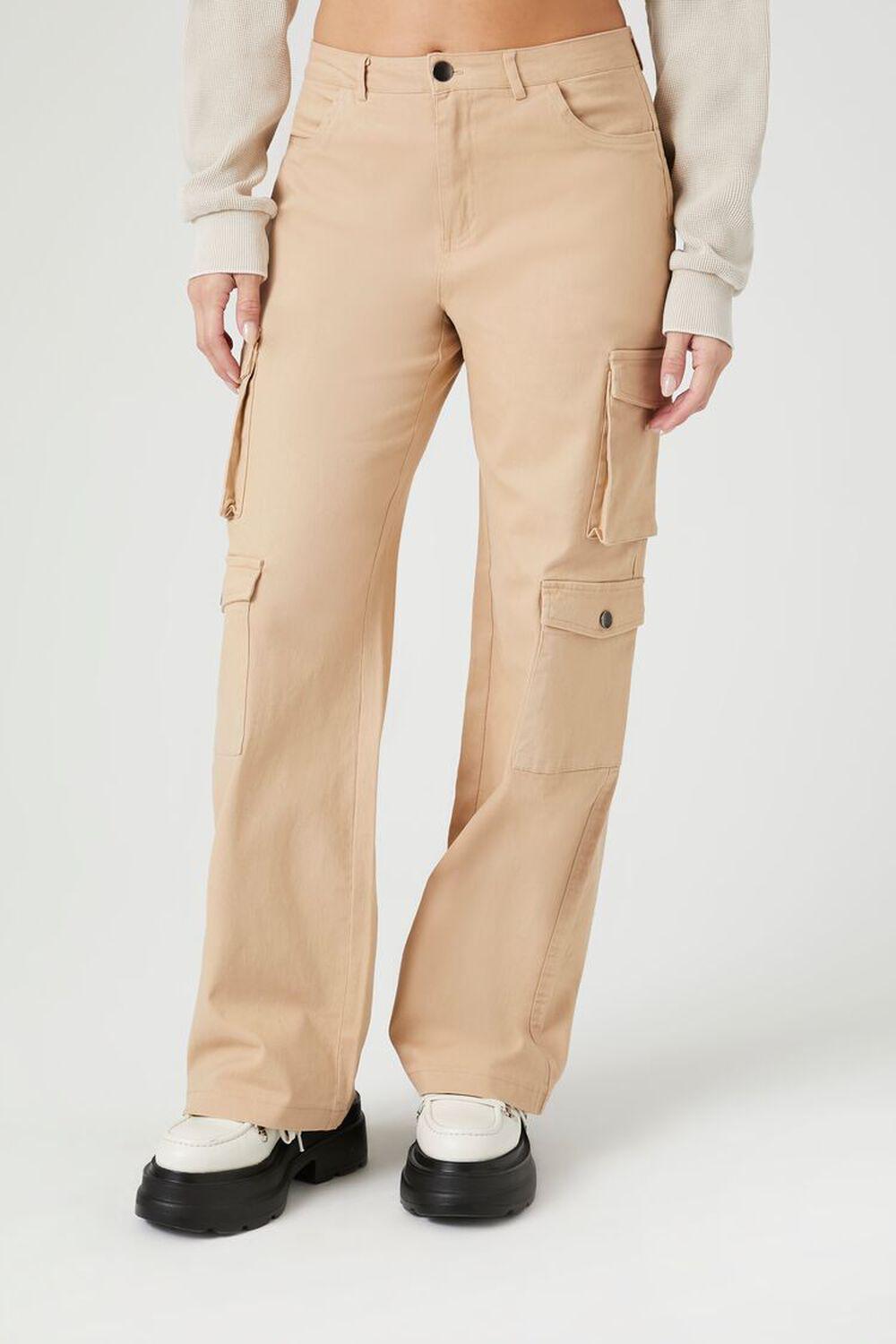 Mid-Rise Straight-Leg Cargo Pants | Forever 21 Product Image