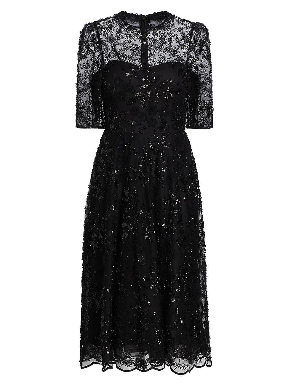 Womens Sequined Lace Cocktail Dress product image