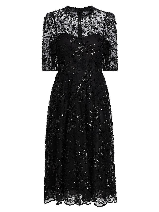 Womens Sequined Lace Cocktail Dress Product Image