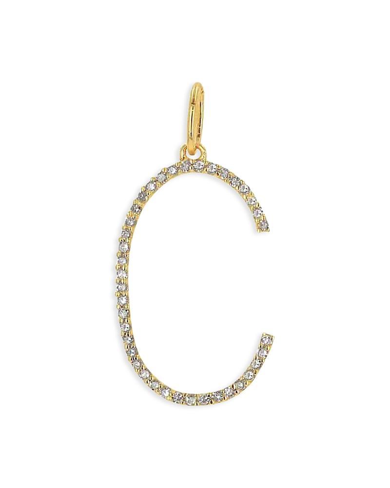 Womens 14K Yellow Gold & 0.16 TCW Diamond Oversized Initial Pendant Product Image