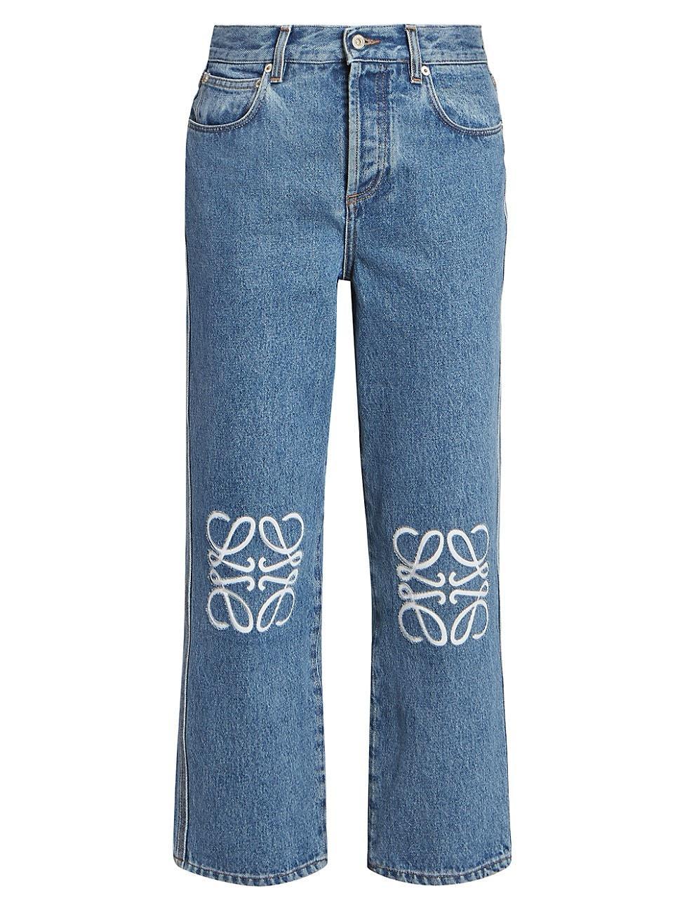 Cropped Jeans with Anagram Knee Detail Product Image