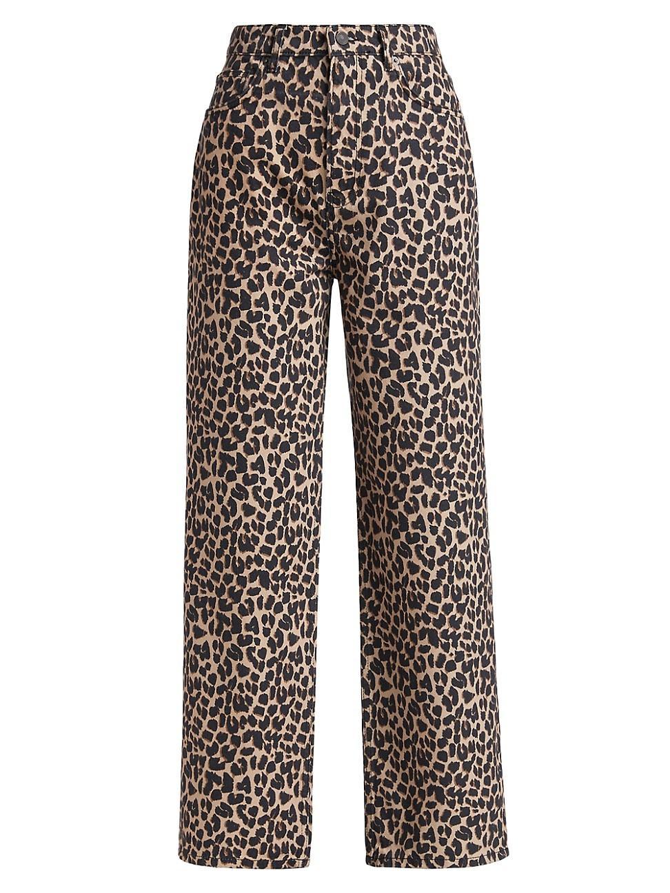 Womens Cary Leopard High-Rise Pants Product Image