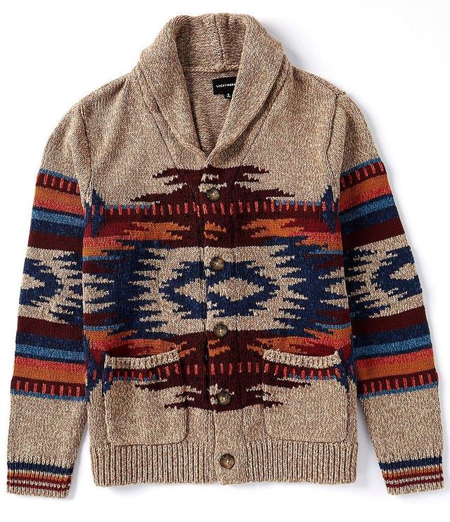 Lucky Brand Southwestern Long Sleeve Shawl Collar Cardigan Product Image