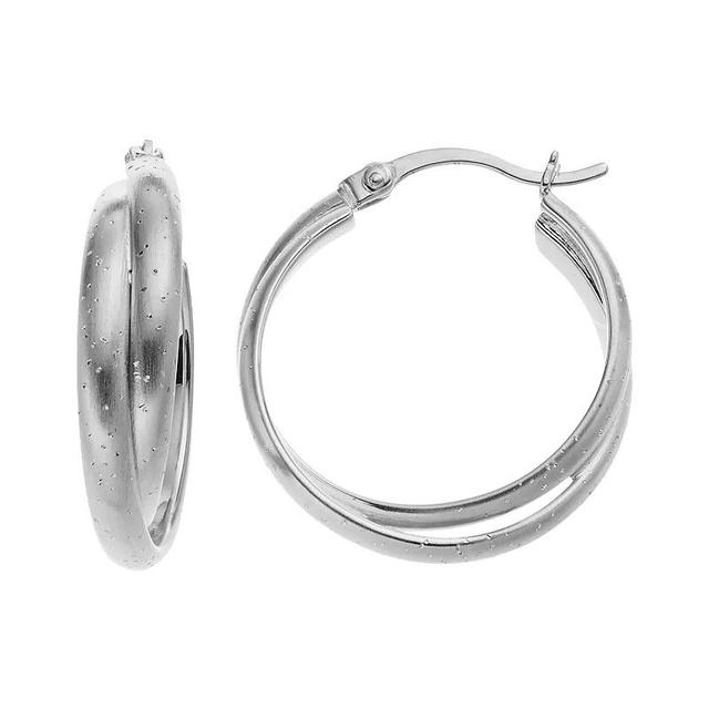 Sterling Silver Hoop Earrings, Womens, 18k Gold Over Silver Product Image