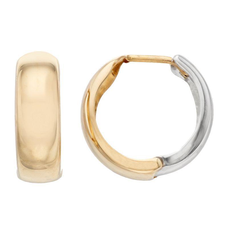 14k Two-Tone Gold Hoop Earrings, Womens, Multicolor Product Image