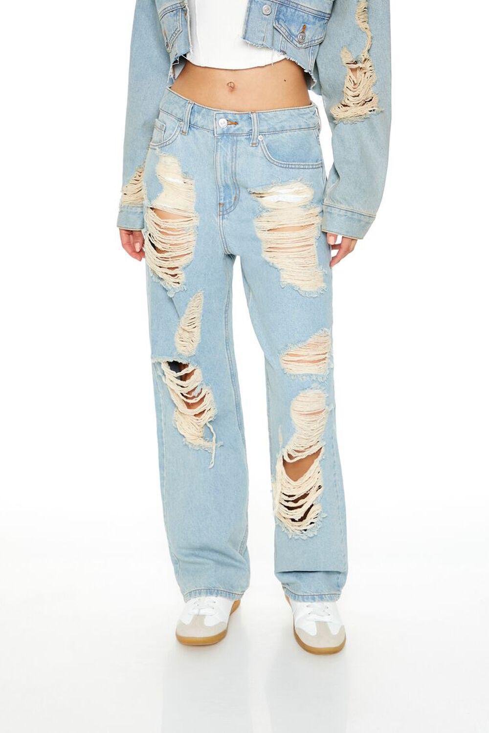 Destroyed Straight Jeans | Forever 21 Product Image