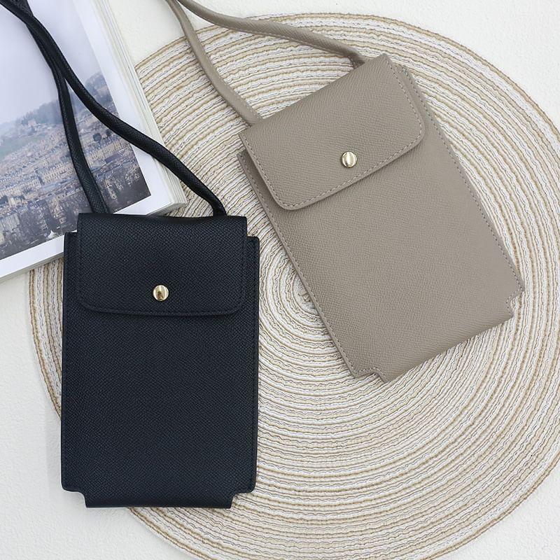 Plain Faux Leather Mobile Phone Crossbody Bag Product Image