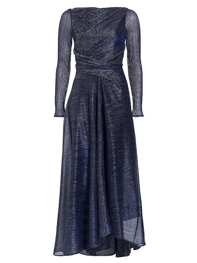 Womens Long-Sleeve Metallic Gown Product Image