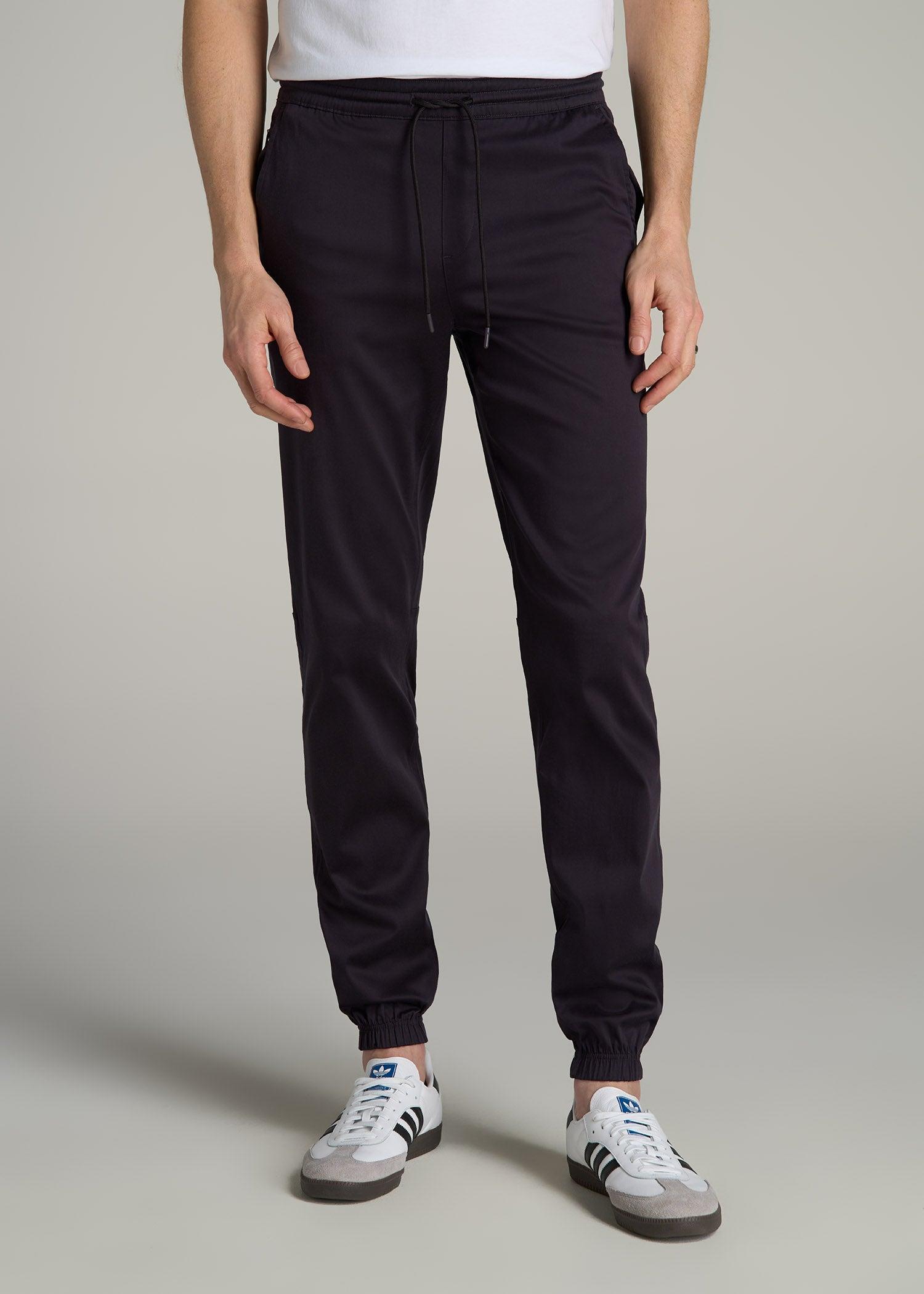 Stretch Twill Tall Men's Jogger Pants in Charcoal Rinse Product Image