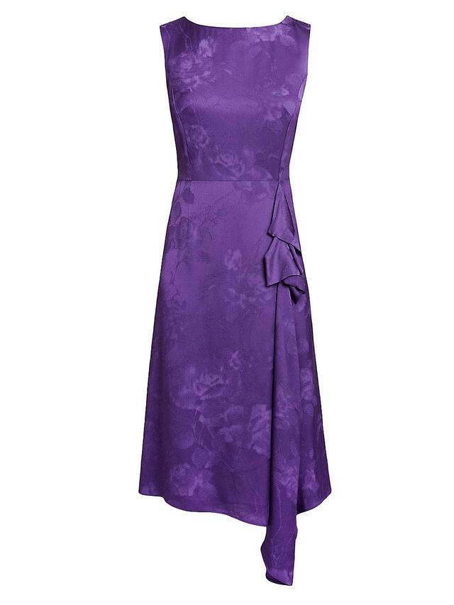 Womens Floral Jacquard Midi-Dress Product Image