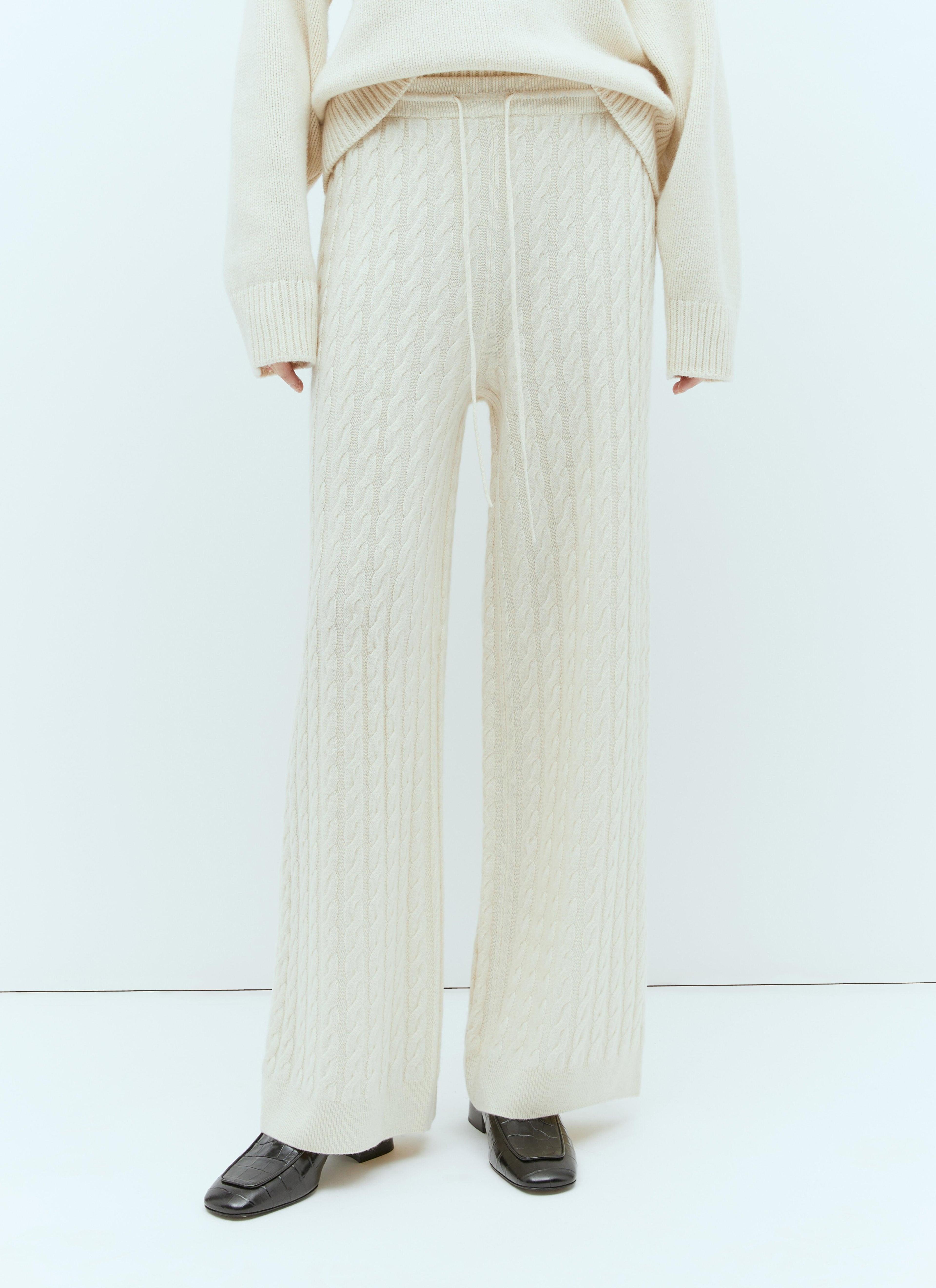 Cable Knit Pants In Cream Product Image