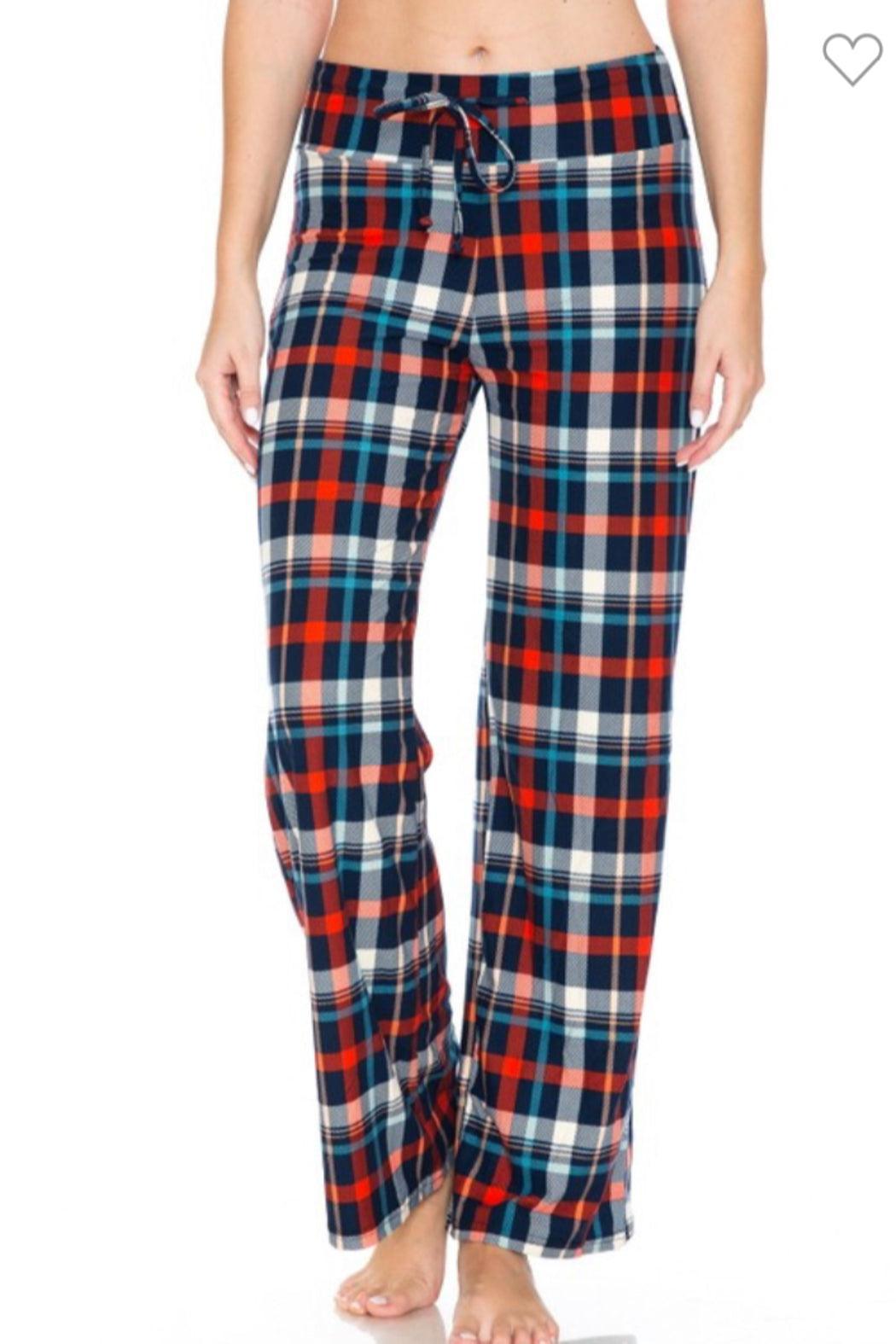 Multicolor Plaid Wide Leg Pant Female product image