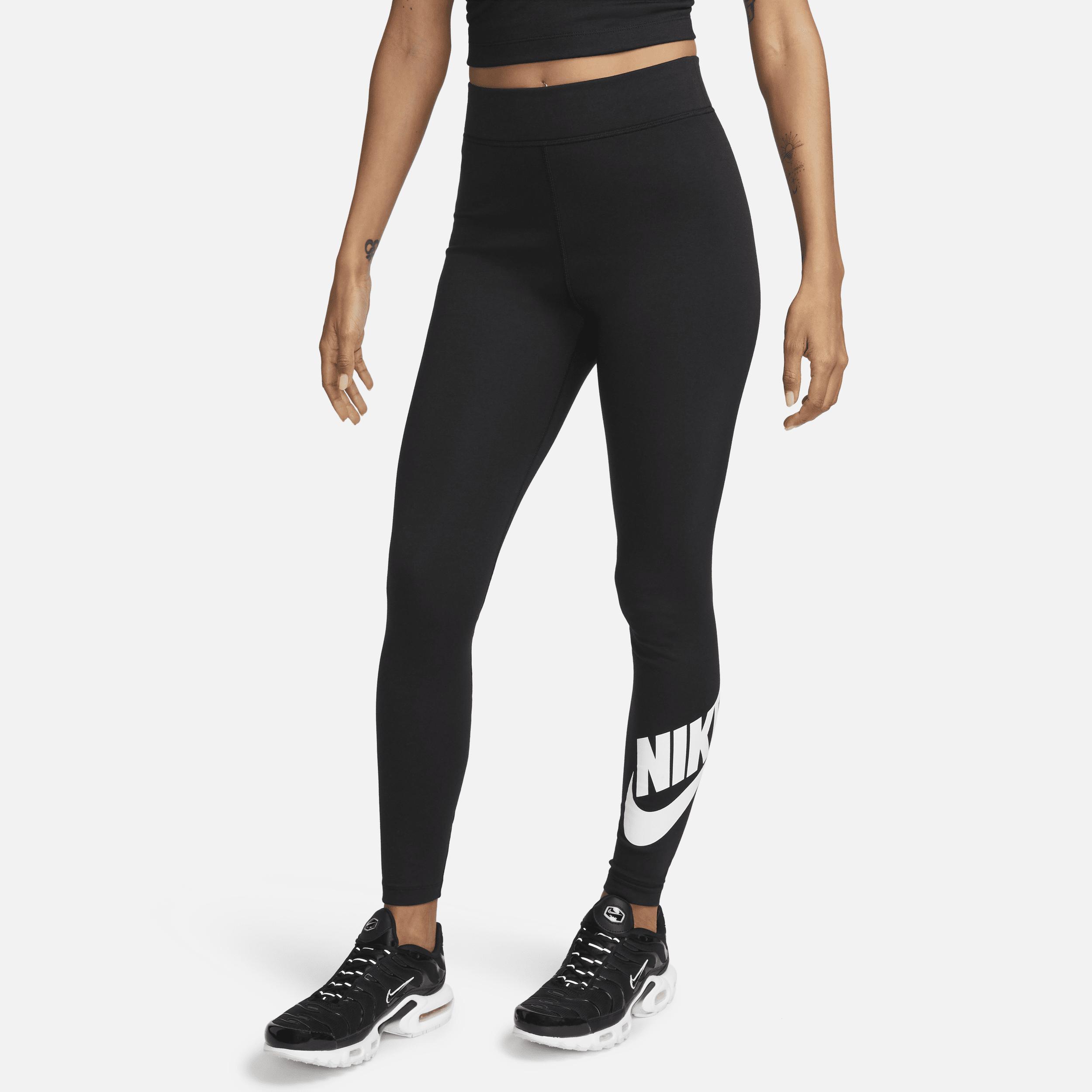 Nike Womens Nike NSW Classic Graphic HR Futura Tights - Womens Black/White product image