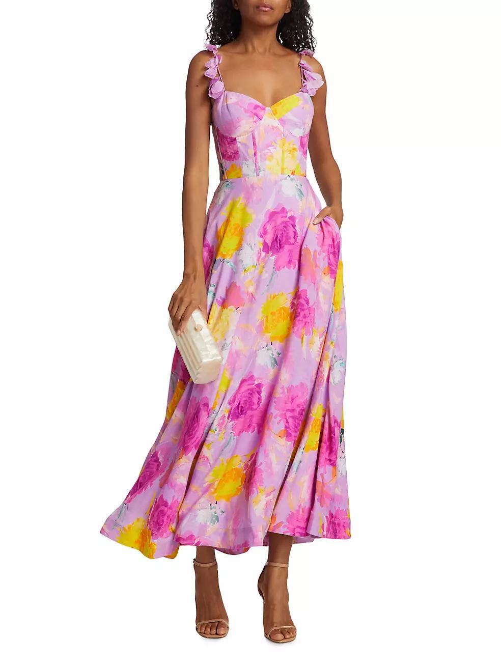 Carmen Floral Bustier Maxi-Dress Product Image