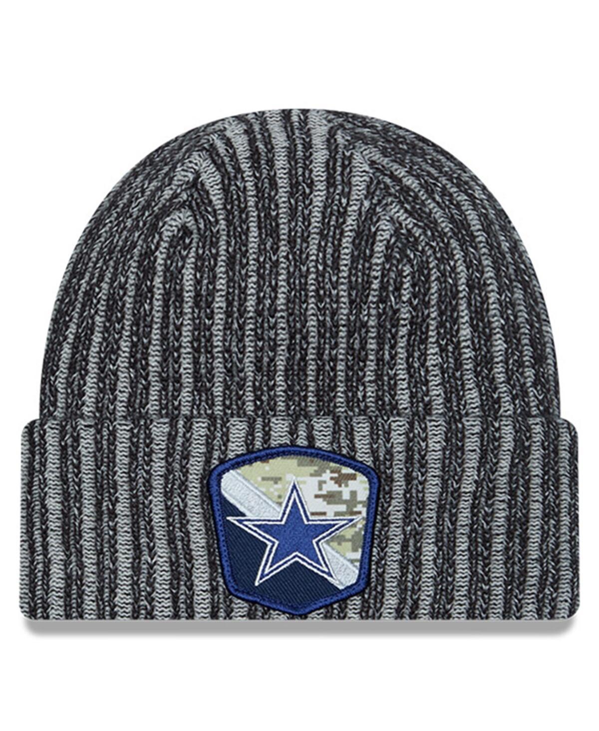 Mens New Era Black Dallas Cowboys 2023 Salute To Service Cuffed Knit Hat Product Image