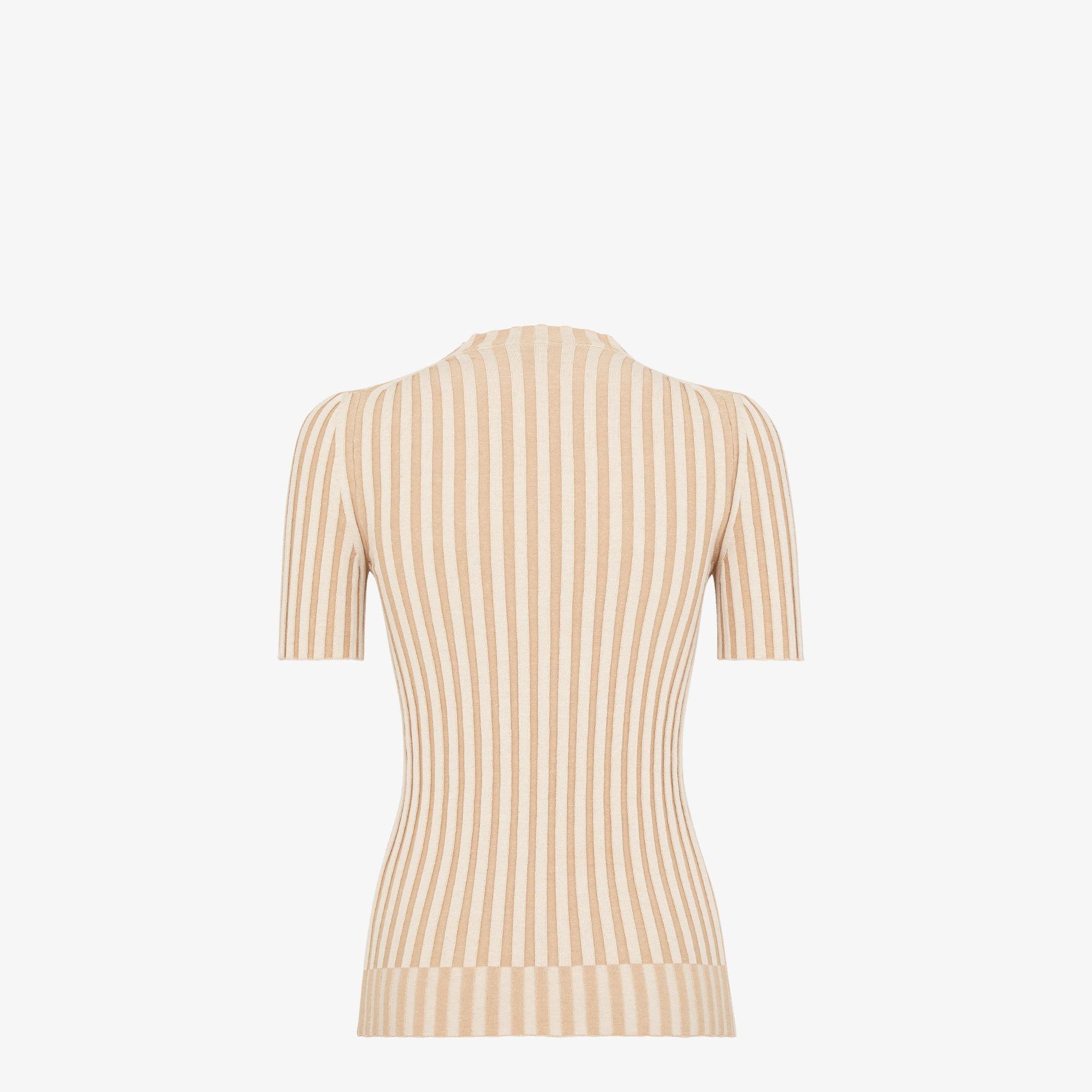 SweaterBeige ribbed cotton jumper Product Image