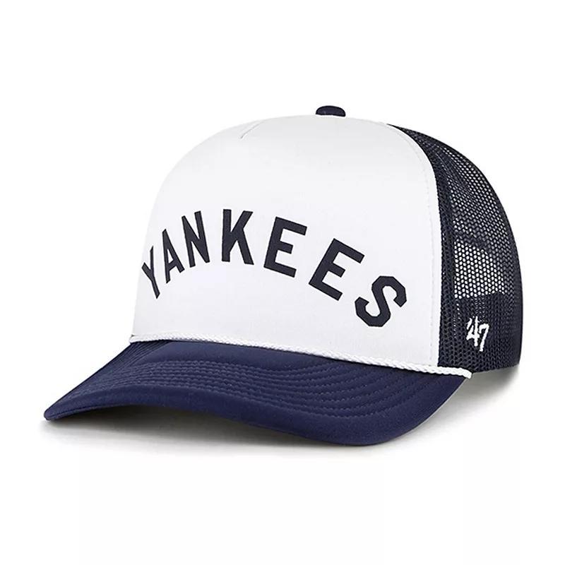 Mens 47 New York Yankees Foam Front Script Trucker Snapback Hat Product Image