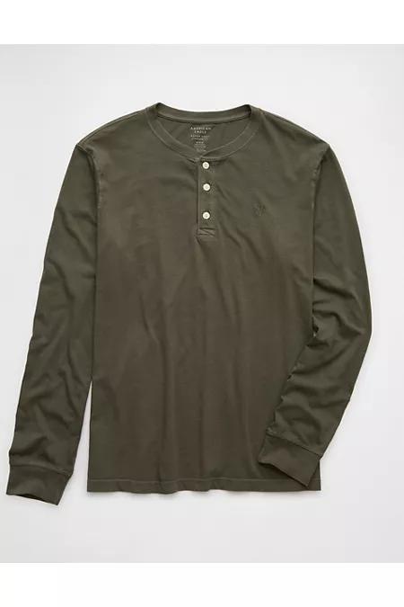 AE Long-Sleeve Henley T-Shirt Mens Product Image